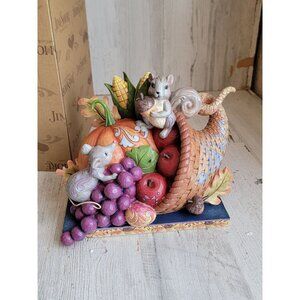 Jim Shore cornucopia Harvest Of Blessings mouse figure decor